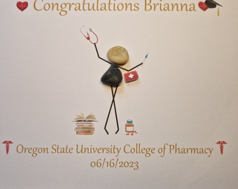 Graduation - Congratulations on your degree - Exam pass - Achievement Gift - Pebble Art - Gifts - GCSE - Passed exams