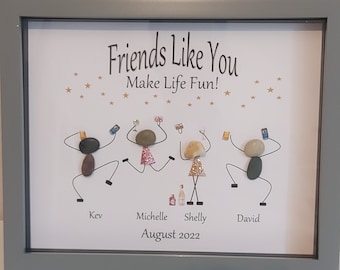 Best friends pebble art - Funny friendship gift - Group of best friends - Personalised - humourous friends - Unique - Laugh