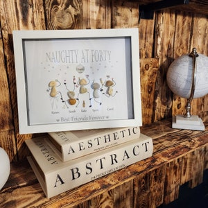 Personalised any age gift - Hand-made to order - BFF present - Special birthday - Pebble Art - treasured friendship - 40th 50th 60th 70th