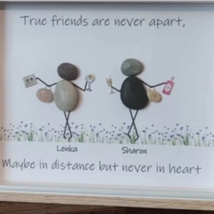 Best Friends Pebble Art - Besties Forever - Friend Gift - BFFs - Sisters - Pebble Art present