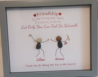 Funny Friendship Gift - Best Friends - Crazy Friends - Pebble Art - Birthday Gifts - Bestie - BFF - Humour -