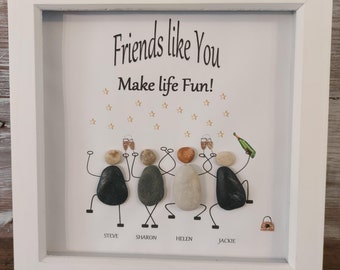 Best friends pebble art - Funny friendship gift - Group of best friends - Personalised - humourous friends - Unique - Laugh