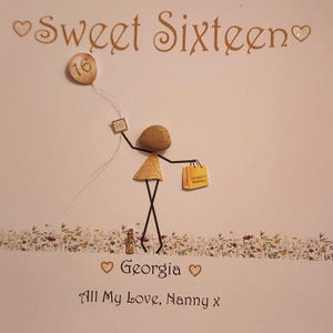 Geburtstag - Pebble Art - sweet 16 - geschätztes Andenken - kostenlose schnelle Lieferung - einundzwanzig - jedes Alter