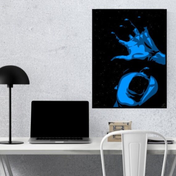 Poster Illustration Macabre Bleue et Noire