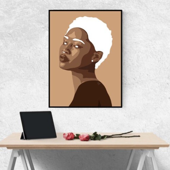 Poster Minimaliste d'une Portrait de Femme Mystérieuse