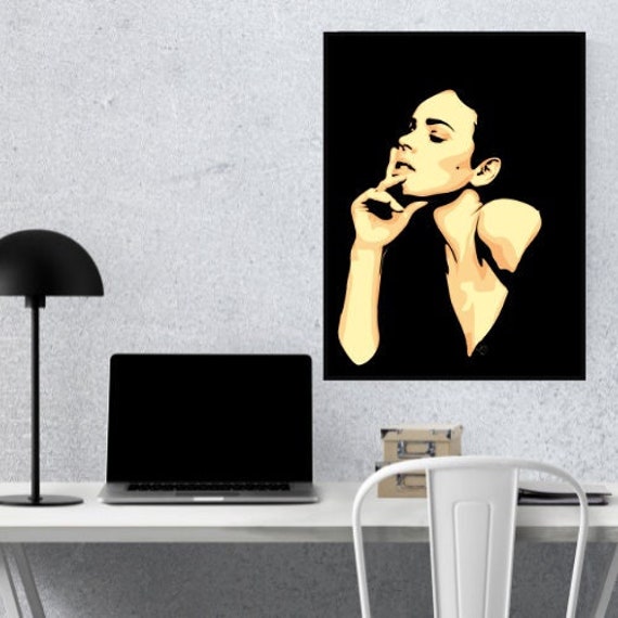Illustration Noire sur Poster Mural