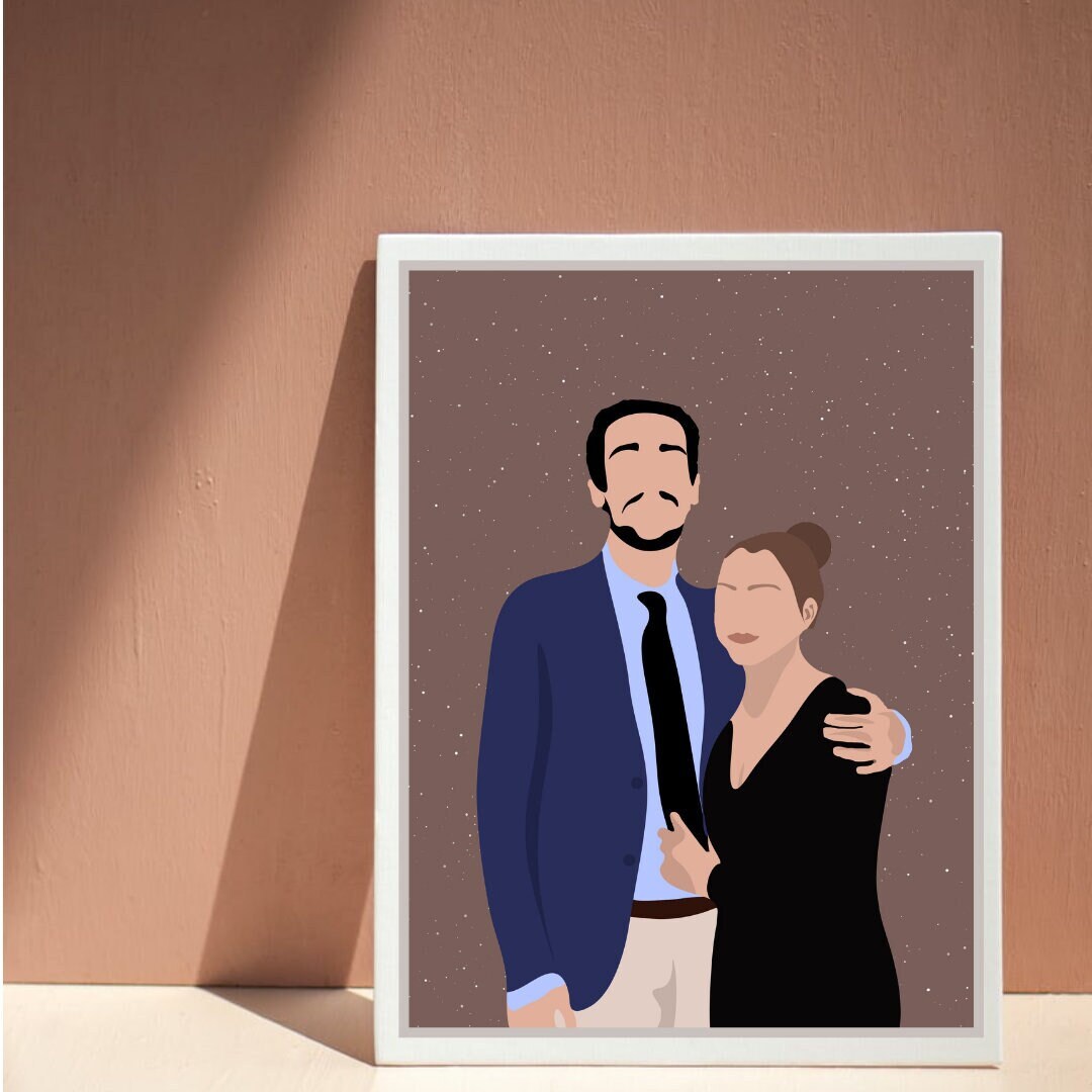 Toile Personnalisée avec Portraits Minimalistes