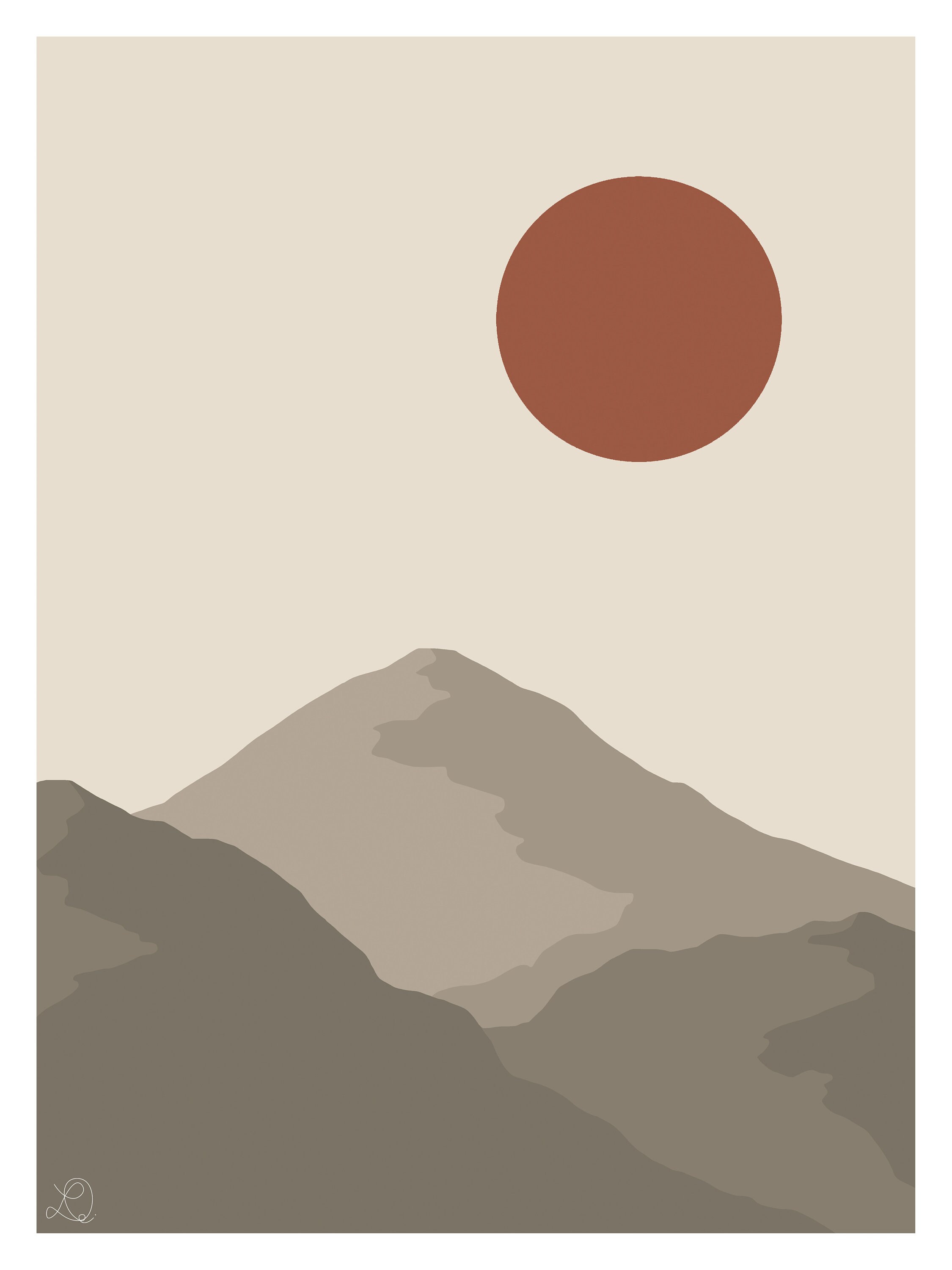 Poster Personnalisé Illustration Paysage Minimaliste