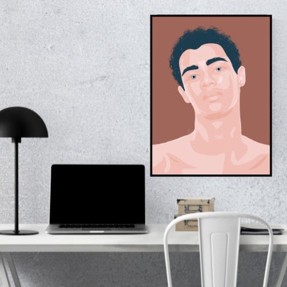 Portrait Masculin Minimaliste sur Poster