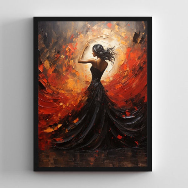 Cadeau poster danseuse flamenco peinture digitale