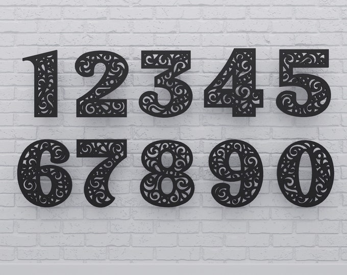 Examples For File Number Pattern SVG DXF File for All Full Numbers Frame , Laser Glowforge Cuting , SVG ...