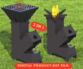 Rocket Stove Fire Pit,Grill BBQ Barbecue Dxf files for plasma,Mangal Collapsible,Foldable,Plasma,Laser,Camping.