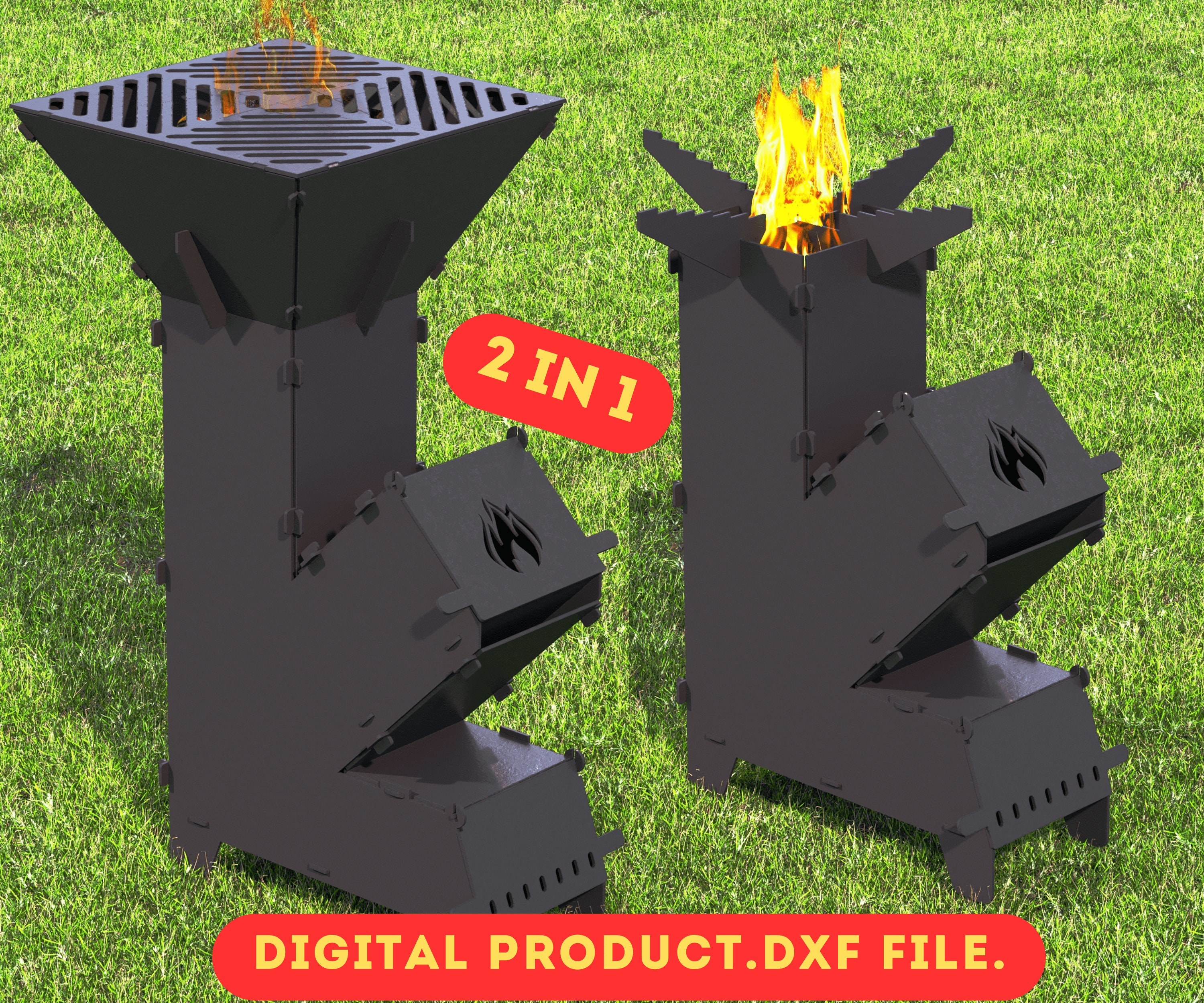 Stainless Steel Rocket Stove Accessory, Grill Top Grate and Reducer stove  Sold Separately 