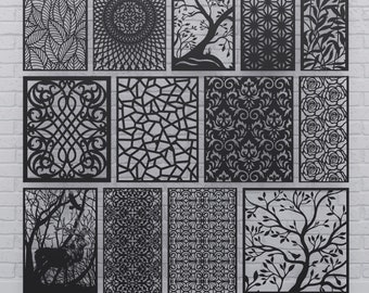 Kamerverdeler, privacyscherm, decoratief paneel, sjabloon, handgemaakte wand, laser, CNC, plasma, Cricut snijden, SVG, DXF, AI, EPS