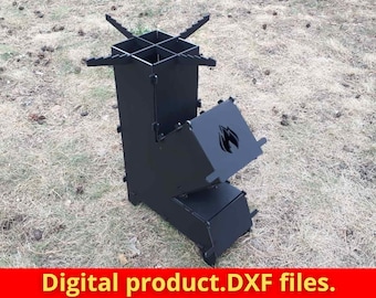 Rocket Stove grande taille, Fire Pit, Mangal BBQ Barbecue Dxf, CDR, fichiers SVG pour plasma, Grill, Mangal Collapsible, Foldable, Plasma, Laser, Camping.