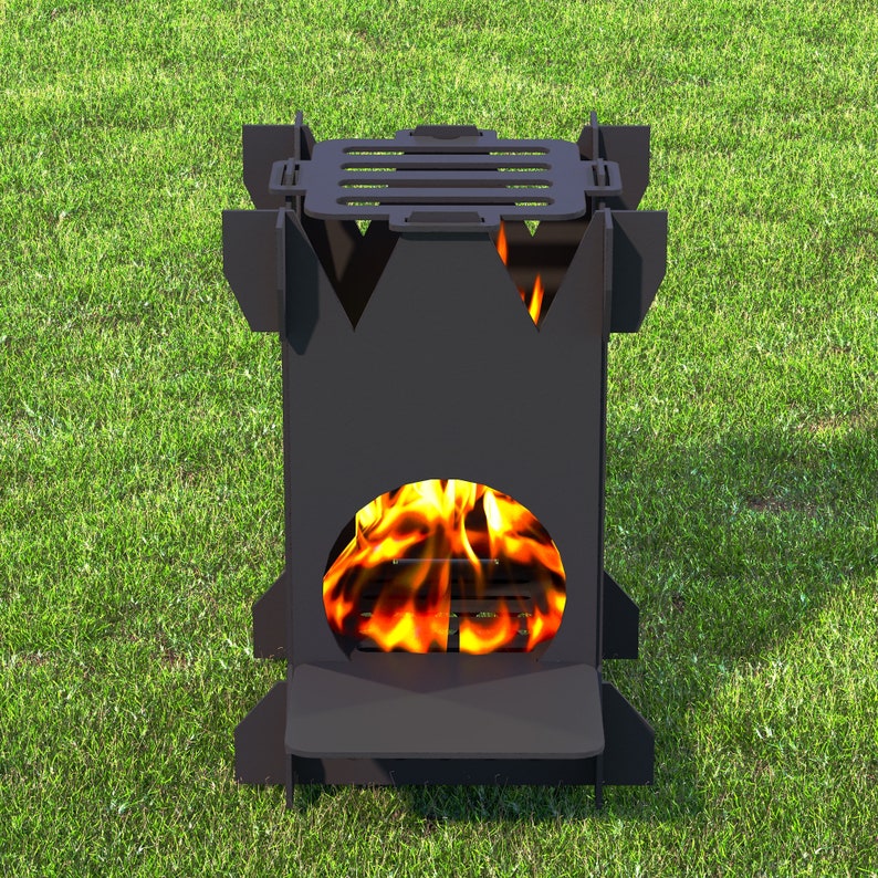 Rocket Stove Small Size V2, Fire Pit,mangal BBQ Barbecue Dxf Files for ...