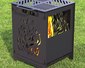 Fire pit "Fire",BBQ Barbecue Dxf,SVG files for plasma,laser,Grill,Collapsible,Foldable,Mangal,Camping.V6