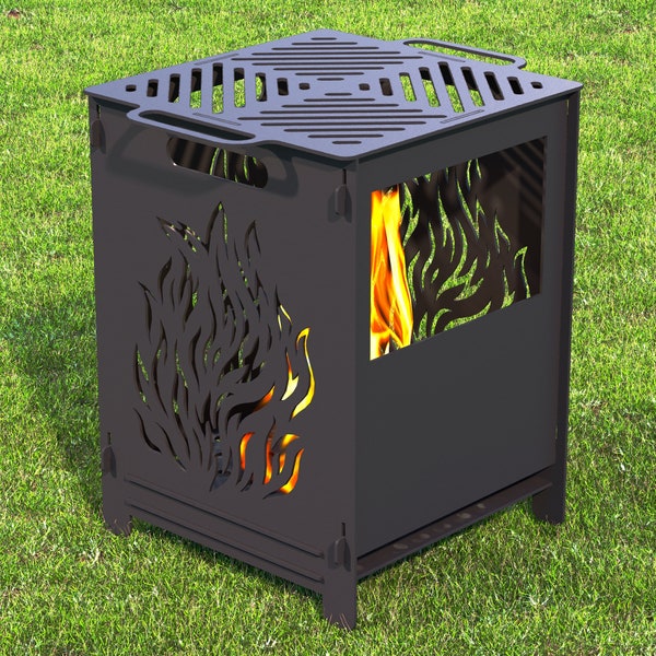 Fire pit "Fire",BBQ Barbecue Dxf,SVG files for plasma,laser,Grill,Collapsible,Foldable,Mangal,Camping.V6