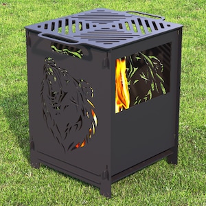 Fire pit Bear,BBQ Barbecue Dxf,SVG files for plasma,laser,Grill,Collapsible,Foldable,Mangal,Camping.V5