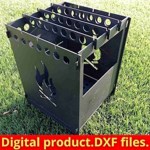 Fire pit &quot;Fire&quot;v2 BBQ Barbecue Dxf,SVG files for plasma,laser,Grill,Collapsible,Foldable,Mangal,Camping.