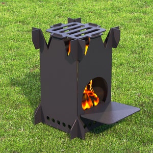Rocket Stove small size V2, Fire Pit,Mangal BBQ Barbecue Dxf files for plasma,Grill Fire Pit,Mangal Collapsible,Foldable,Plasma,Laser.