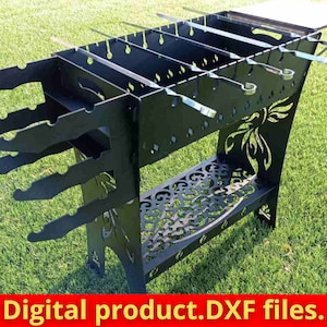 Fire Pit, Grill, BBQ, Folding FirePit for camping. Digital Product, DXF, Svg Files for Laser, Plasma.