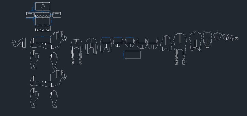 May include: A digital download of a laser cut file for a lion and sheep animal craft project. The file includes patterns for a lion, sheep, and a variety of trees.