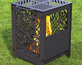 Fire pit BBQ Barbecue Dxf files for plasma,laser,Grill,Collapsible,Foldable,Mangal,Camping.V3