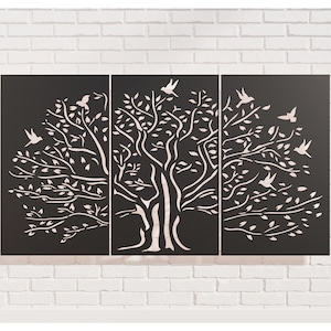 Panel 003, Panel tree. Vector files, for laser cutting,DXF,SVG digital files.