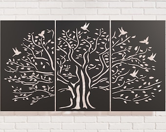 Panel 003, Panel tree. Vector files, for laser cutting,DXF,SVG digital files.