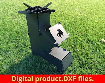 Rocket Stove midlle size,Fire Pit,Mangal BBQ Barbecue Dxf,SVG files for plasma,Grill,Mangal Collapsible,Foldable,Plasma,Laser,Camping.