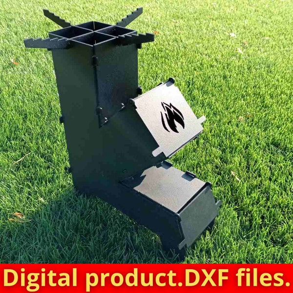 Rocket Stove midlle size,Fire Pit,Mangal BBQ Barbecue Dxf,SVG files for plasma,Grill,Mangal Collapsible,Foldable,Plasma,Laser,Camping.