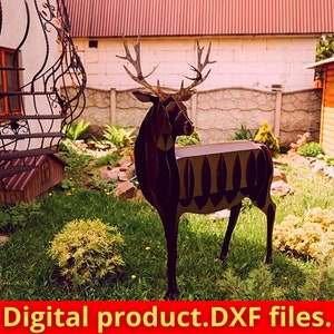 DEER BBQ cnc animal templates, flower stand, cnc laser and plasma cutting plan, dxf file