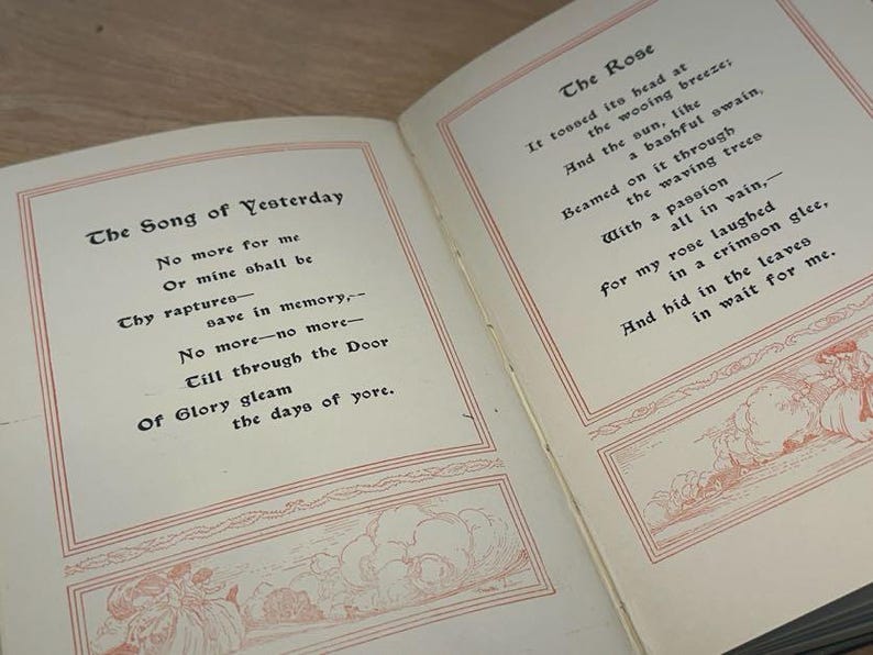Name Poems Riley ANTIQUE Riley Roses Book of Poems by James Whitcomb Riley, Published ...