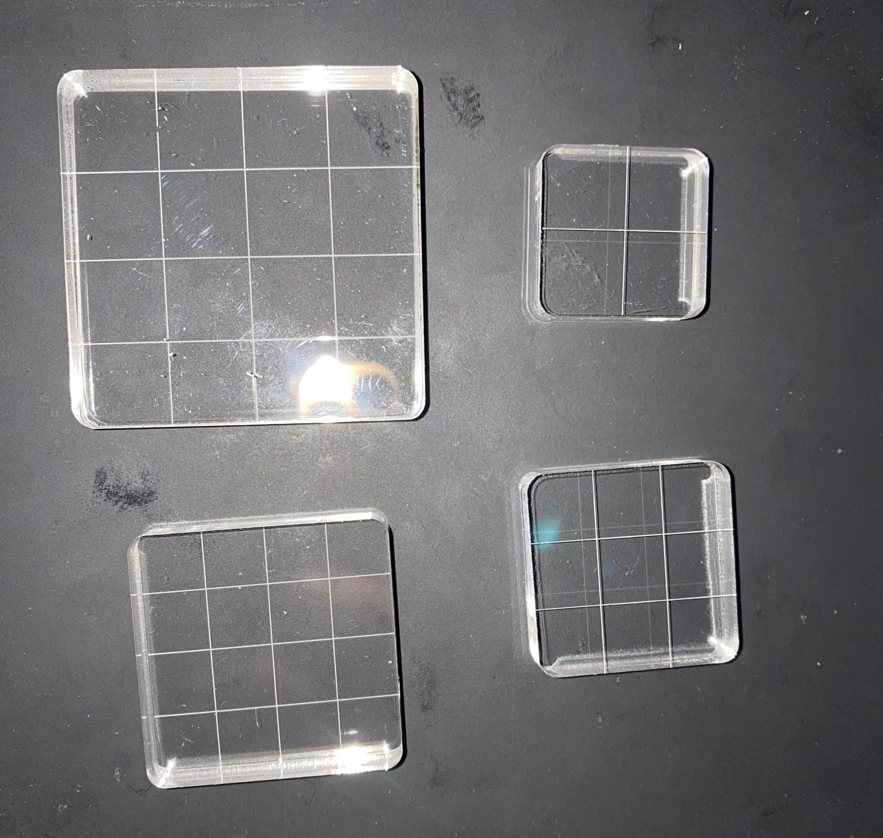 Clear acrylic stamp block 4 piece set with grid Etsy