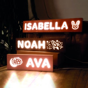 Personalized Baby Toddler Night Light Custom Baby Gift Name Light Night Personalize Kids Gift Baby Boy Baby Lamp Kids Name Sign image 1