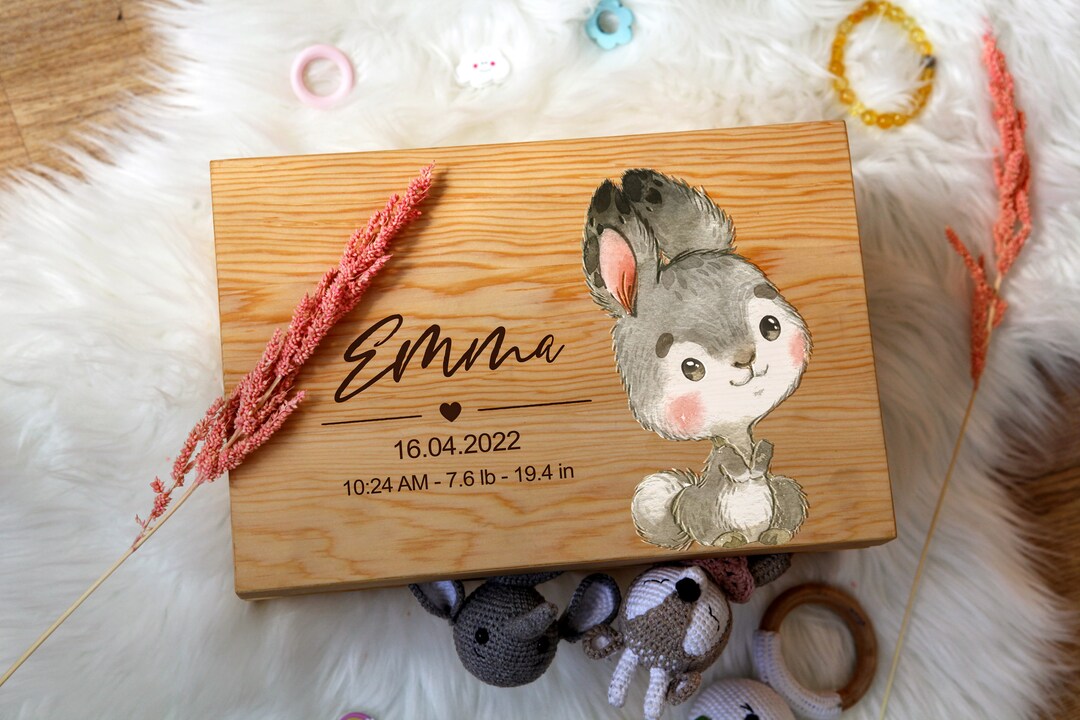 Wooden Baby Keepsake Box With Name New Baby Gifts Baby Box