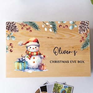 Personalised Santa Christmas Eve Box - Xmas Eve Box - Christmas Eve Treat Box - Personalised Wooden Christmas Eve Box for Kids Christmas