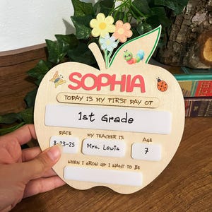 Custom First&Last Day of School Sign,Back to School Photo Prop for kids,Custom wood name sign,Personalized gift name sign,Kindergarten Sign