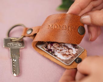 Moeder sleutelhanger foto aanpassen, gepersonaliseerde foto sleutelhanger moeder, leren foto sleutelhanger / kerst verjaardag Moederdag cadeau voor haar
