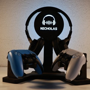 Personalized Controller Stand, Headphone Holder, Man Gifts, Boyfriend Birthday Gift, Husband Anniversary Gift, Brother Gift from Sister