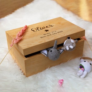Personalized Wooden Keepsake Box with Name - Baby Girl Gifts - Baby Boy Gifts - Wooden Baby Keepsake Box - Baby Shower Gifts - Aunt Gift