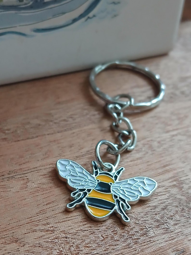 Bee Keyring (silver Colour) (birthday, Loved Ones, Manchester Bee ...