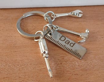 Dad Keyring, Keychain, Silver, Personalised, Special Gift, Fathers Day, Love you, Birthday