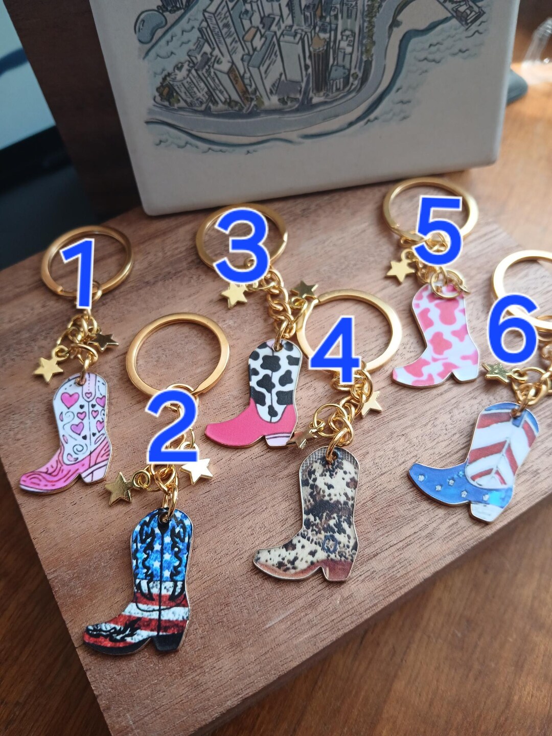 Festables Keychains Cowboy/cowgirl Boot Keyring Keychain Colourful Birthday Gift Loved Ones ...
