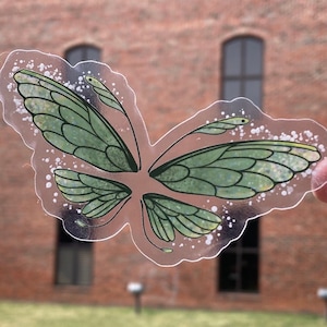 Faery Wings Clear Sticker- Forest Fairy Weatherproof Transparent Vinyl Sticker