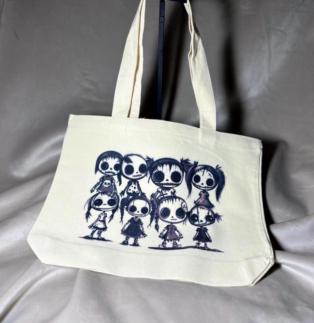 Emo Drawstring Bag Goth Emo Canvas Tote Bag, Dark Emotion Print, Zip Up - Etsy