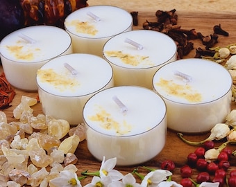 Jasmine & Frankincense Scented Soy Wax Tea Light Candles