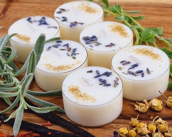 Lavender Chamomile Vanilla Scented Soy Wax Tea Light Candles