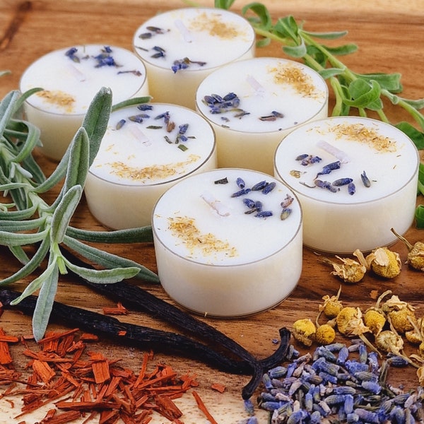 Lavender Chamomile Vanilla Scented Soy Wax Tea Light Candles